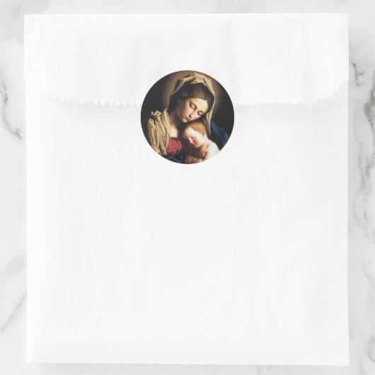 Madonna und Kind Runder Aufkleber (Tasche)