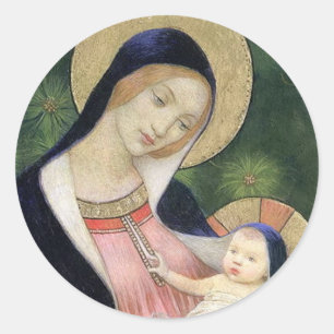 MADONNA UND KIND RUNDER AUFKLEBER