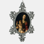 Madonna und Kind Schneeflocken Zinn-Ornament (Links)