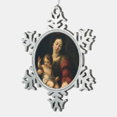 Madonna und Kind Schneeflocken Zinn-Ornament (Rechts)