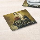 Madonna und Kind, schöne Kunst - Weihnachten Rechteckiger Pappuntersetzer (angewinkelt)