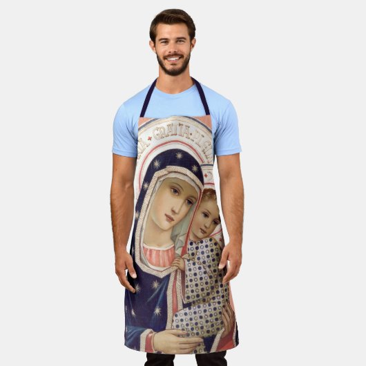 Madonna und Kind Schürze (Getragen)