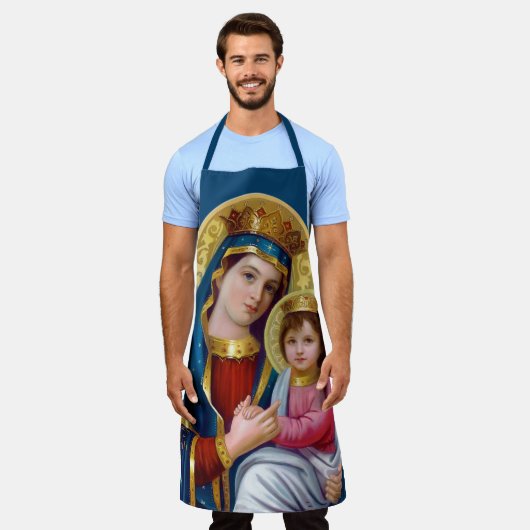 Madonna und Kind Schürze (Getragen)