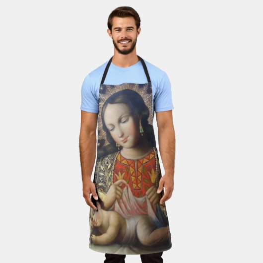 Madonna und Kind Schürze (Getragen)