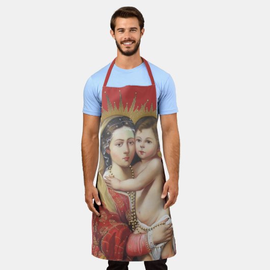 Madonna und Kind Schürze (Getragen)