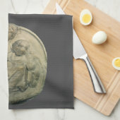 Madonna und Kind, Tondo Pitti von Michelangelo Geschirrtuch (Viertel Falte)