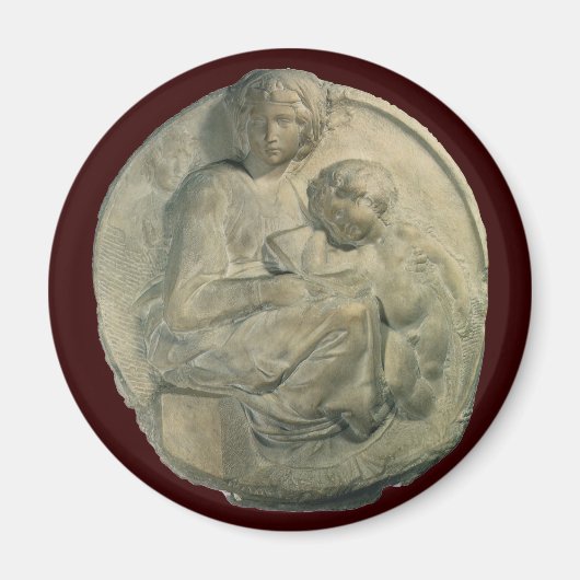 Madonna und Kind, Tondo Pitti von Michelangelo Magnet (Vorne)