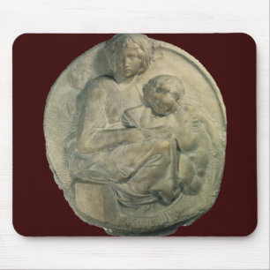 Madonna und Kind, Tondo Pitti von Michelangelo Mousepad