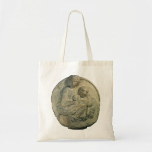 Madonna und Kind, Tondo Pitti von Michelangelo Tragetasche