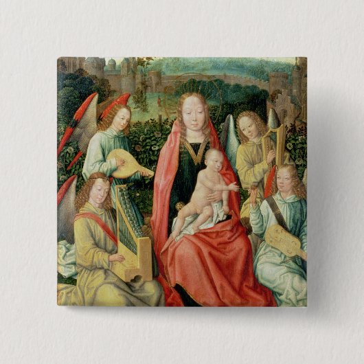 Madonna und Kind umgeben durch Engel Button (Vorderseite)