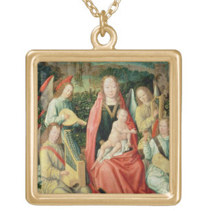 Madonna und Kind umgeben durch Engel Vergoldete Kette