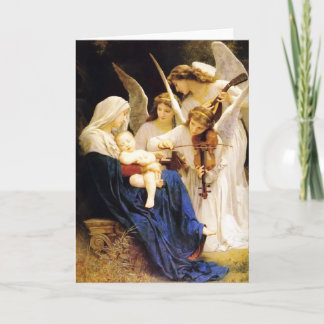 Madonna und Kind und Drei Engel Feiertagskarte