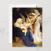 Madonna und Kind und Drei Engel Postkarte (Vorne/Hinten)