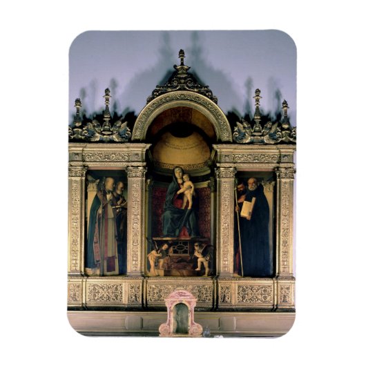 Madonna und Kind und Heilige (Triptychaltarpiece) Magnet (Vertikal)