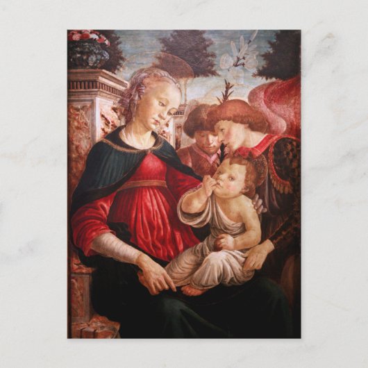 "Madonna und Kind und zwei Engel" Postkarte (Vorderseite)