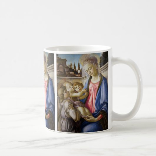 Madonna und Kind und zwei Engel von Botticelli Kaffeetasse (Rechts)