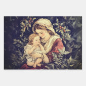Madonna und Kind Vintage Geschenkpapier Set (Vorderseite 2)
