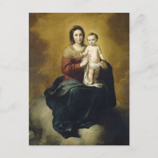 Madonna und Kind von Bartolome Esteban Murillo Postkarte (Vorderseite)