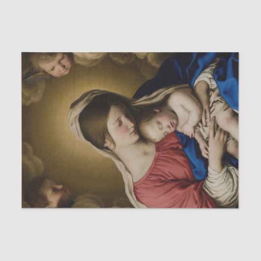 Madonna und Kind von Giovanni Battisti da Salvi Seidenpapier (Vorderseite)
