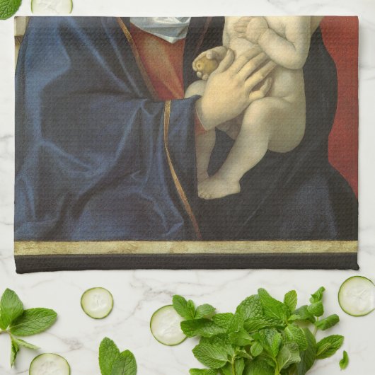Madonna und Kind von Giovanni Bellini Geschirrtuch (Gefaltet)