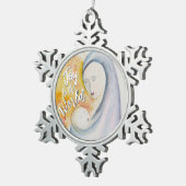 Madonna und Kind Wasserfarbenfreude zur Welt Schneeflocken Zinn-Ornament (Rechts)