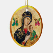 Madonna und Kind Weihnachten & Goldrahmen Keramik Ornament (Rechts)