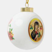 Madonna und Kind Weihnachten Keramik Kugel-Ornament (Links)