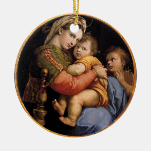 Madonna und Kind Weihnachten Keramik Ornament (Vorne)