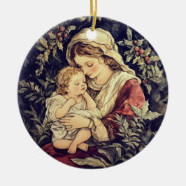 Madonna und Kind Weihnachten Keramik Ornament