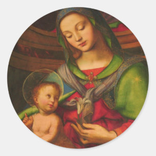 Madonna und Kinderaufkleber Runder Aufkleber