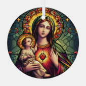 Madonna und kinderfestes Glas Ornament Aus Glas (Rückseite)