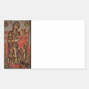 Madonna und Kinderikone Rechteckiger Aufkleber