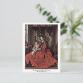 Madonna und Kinderlesung von Jan Van Eyck Postkarte (Stehend Vorderseite)