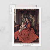 Madonna und Kinderlesung von Jan Van Eyck Postkarte (Vorne/Hinten)