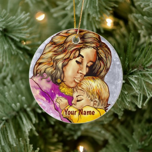 Madonna und Kinderschmuck Keramik Ornament (Baum)