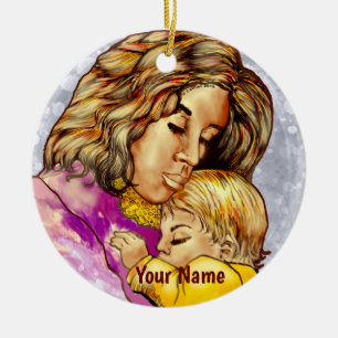 Madonna und Kinderschmuck Keramik Ornament