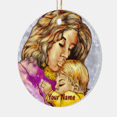 Madonna und Kinderschmuck Keramik Ornament (Links)