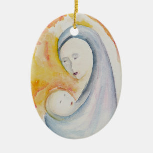 Madonna und Kinderschmuck Keramikornament