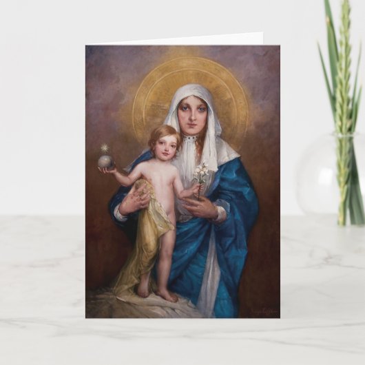 Madonna und Kinderweihnachtskarte Feiertagskarte (Vorderseite)