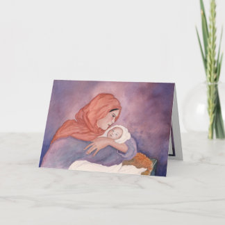 Madonna und Kinderweihnachtskarte Feiertagskarte