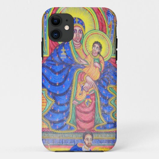 Madonna und Kunst Baby-Jesuss äthiopischer iPhone Case-Mate iPhone Hülle (Rückseite)
