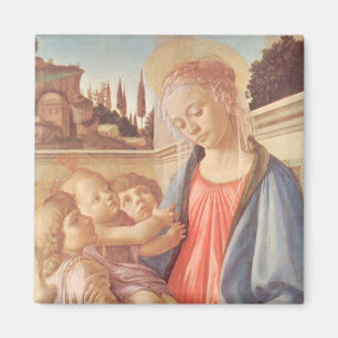 Madonna und zwei Engel durch Botticelli Magnet