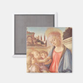 Madonna und zwei Engel von Botticelli Magnet (Vorderseite/Rückseite)