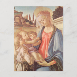 Madonna und zwei Engel von Botticelli Postkarte