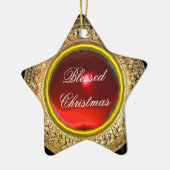 Madonna vom Granatapfel / Ruby Gemstone Star Keramik Ornament (Links)