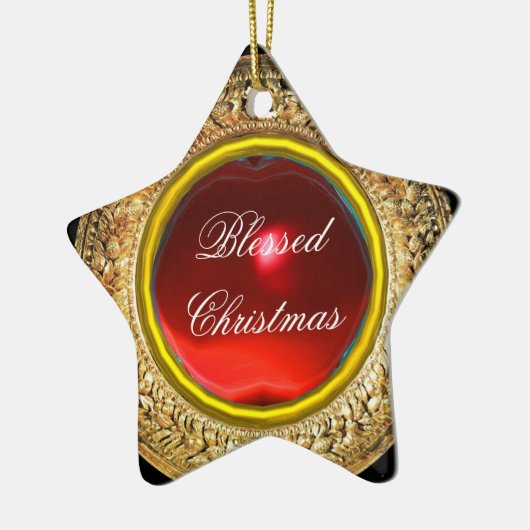 Madonna vom Granatapfel / Ruby Gemstone Star Keramik Ornament (Links)