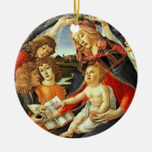 Madonna von Botticelli. Weihnachtsgeschenk Keramikornament (Vorne)