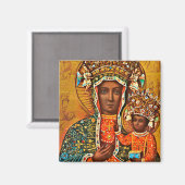 Madonna von Czestochowa Polnisch Katholische Maria Magnet (Vorderseite/Rückseite)