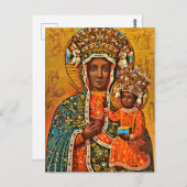 Madonna von Czestochowa Polnisch Katholische Maria Postkarte (Vorne/Hinten)