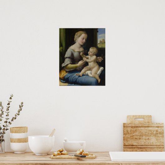 Madonna von den Pinks von Raphael - Poster (Küche)
